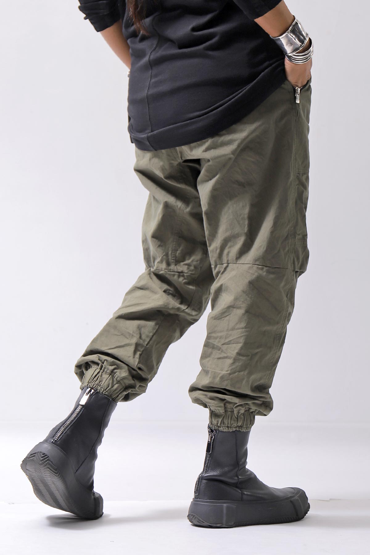 【bajra】 UNISEX COTTON EASY PANTS 159QP01_MILITARY