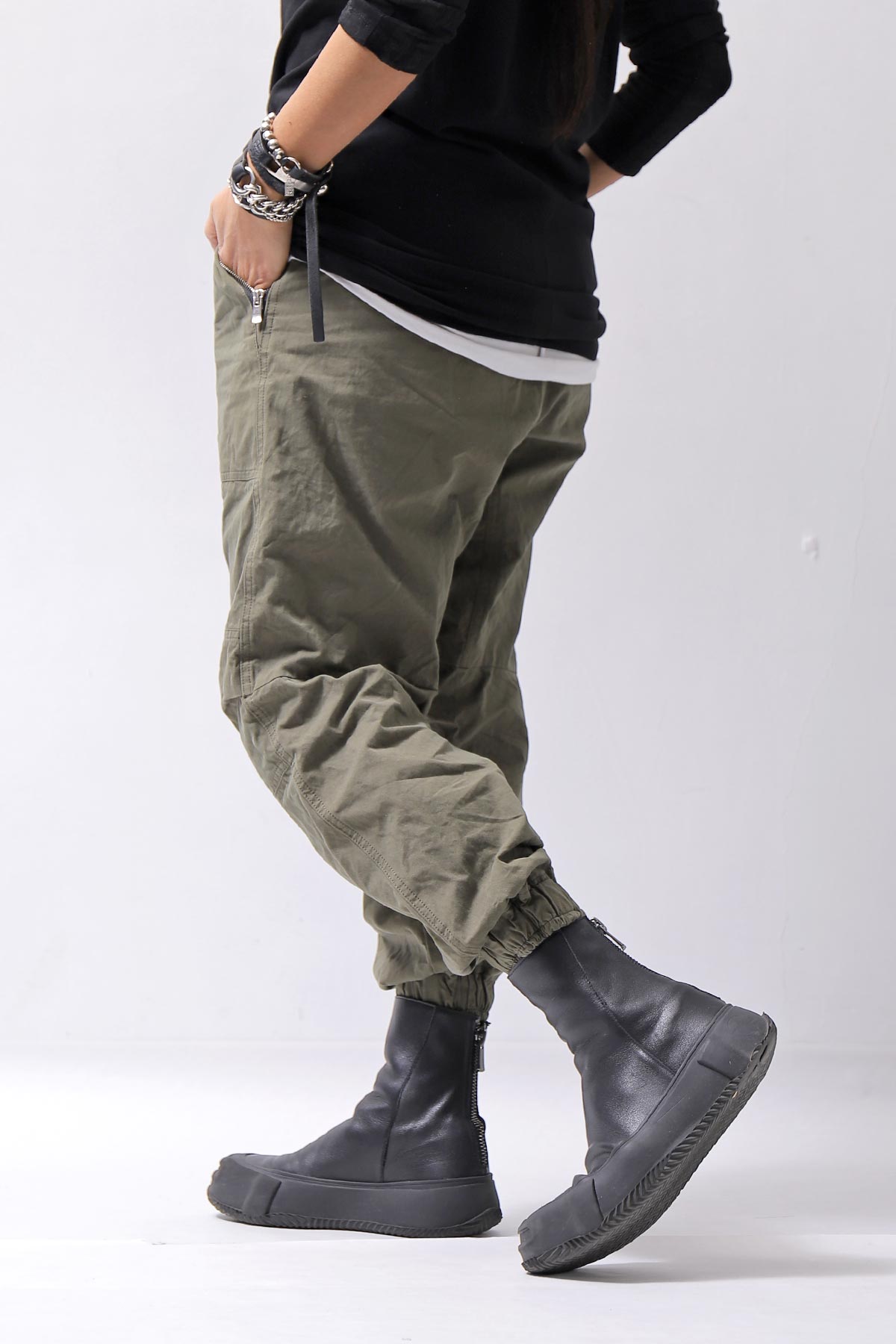【bajra】 UNISEX COTTON EASY PANTS 159QP01_MILITARY