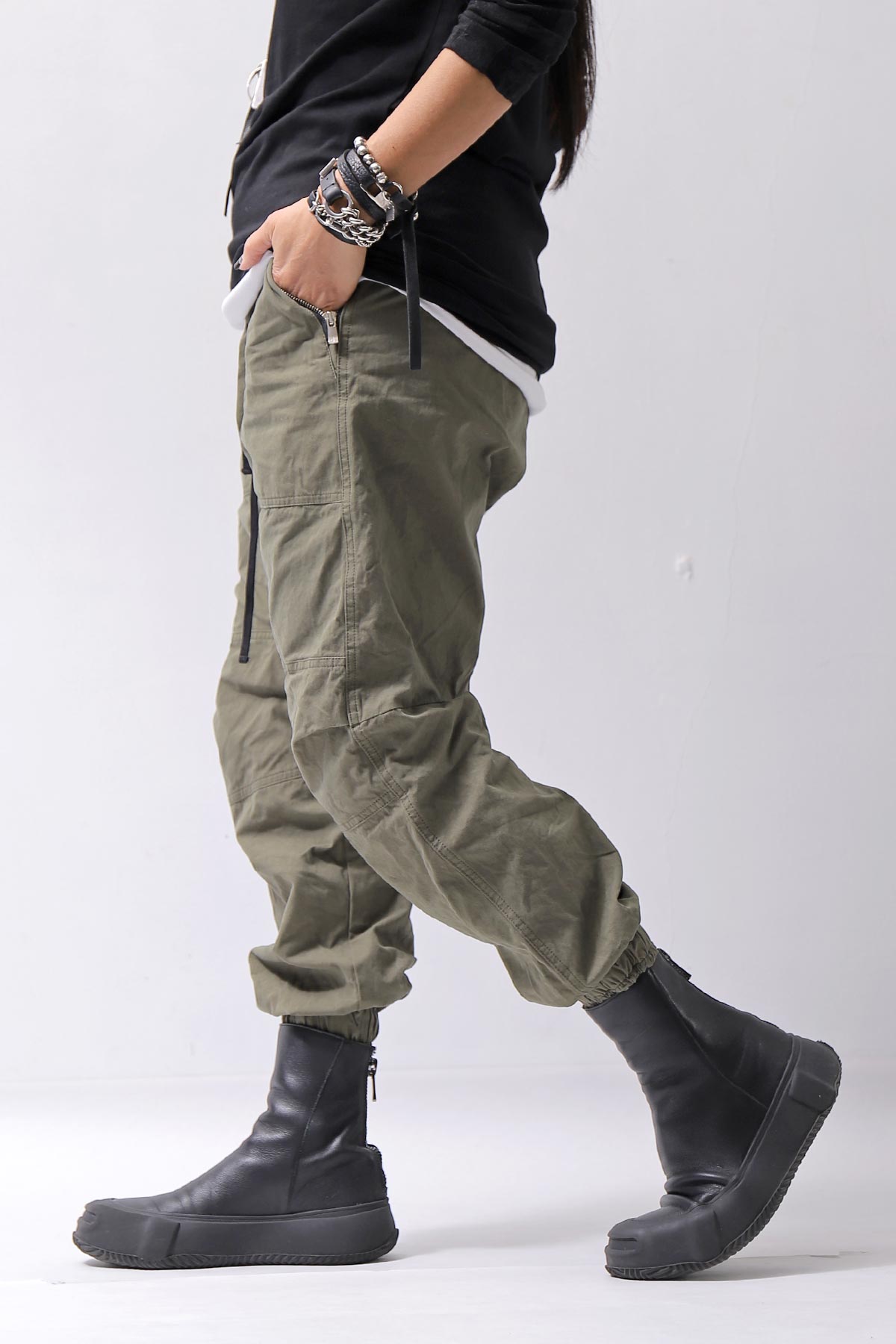 【bajra】 UNISEX COTTON EASY PANTS 159QP01_MILITARY
