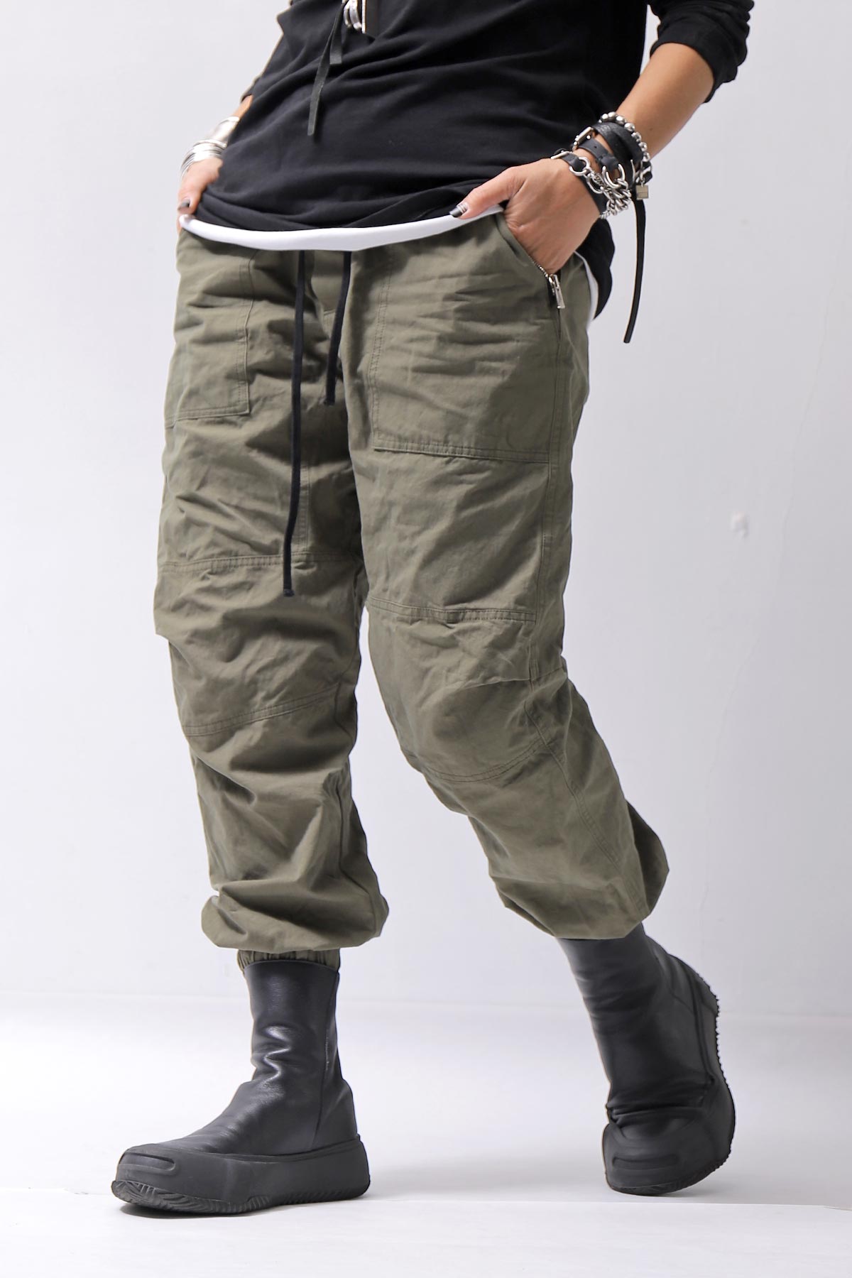 【bajra】 UNISEX COTTON EASY PANTS 159QP01_MILITARY