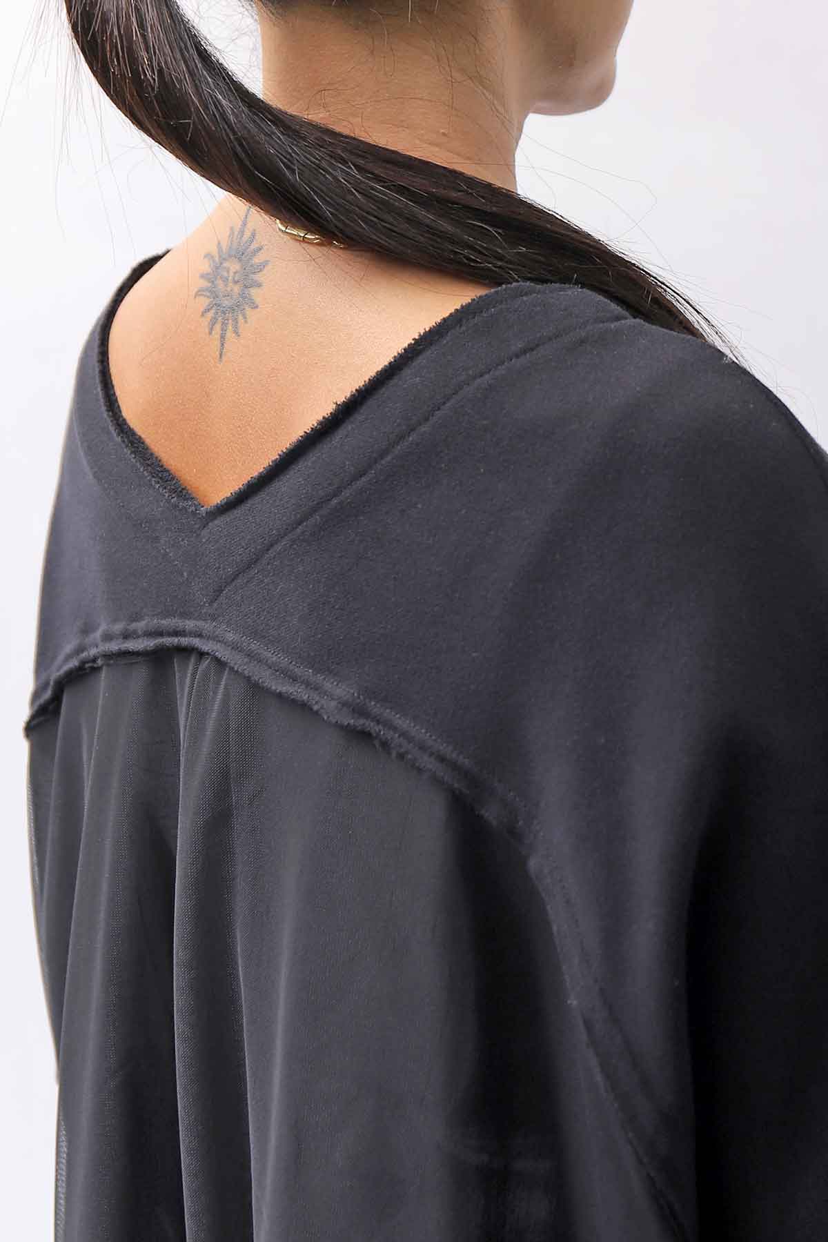 【bajra】 BACK TULLE＆COTTON LAYERED TOP 159QK02_BLACK