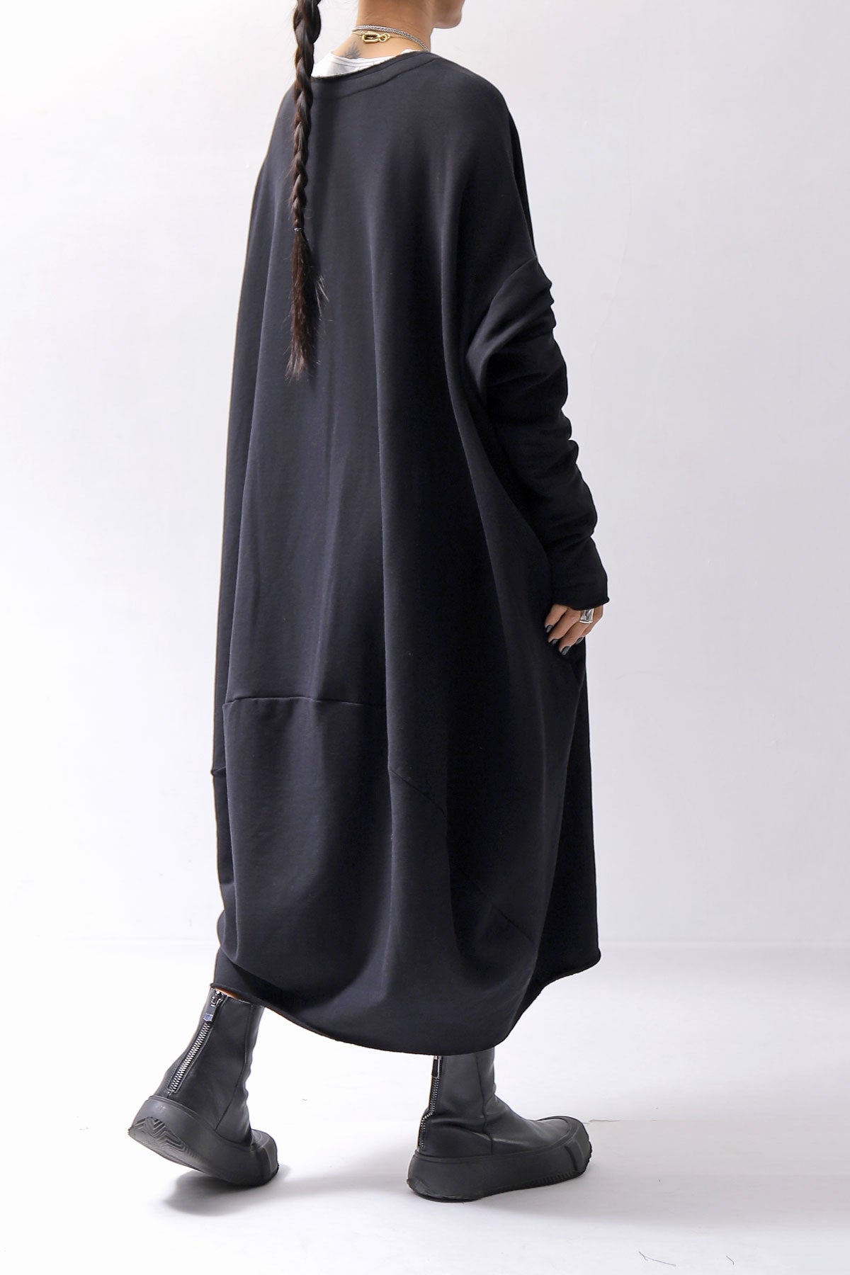 【bajra】 OVERSIZED BACK DRAPE DRESS 159QK01_BLACK