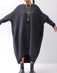 【bajra】 OVERSIZED BACK DRAPE DRESS 159QK01_BLACK