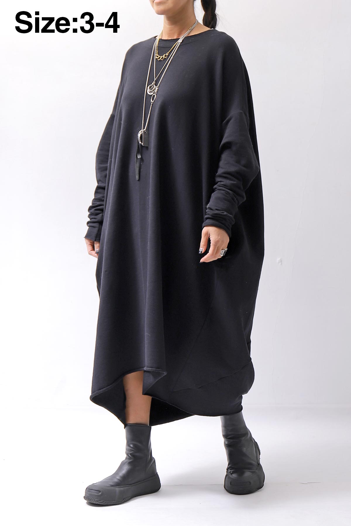 【bajra】 OVERSIZED BACK DRAPE DRESS 159QK01_BLACK