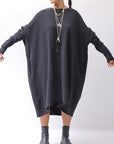 【bajra】 OVERSIZED BACK DRAPE DRESS 159QK01_BLACK