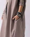 【bajra】 OVERSIZED BACK DRAPE DRESS 159QK01_TAUPE