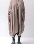 【bajra】 OVERSIZED BACK DRAPE DRESS 159QK01_TAUPE