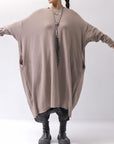 【bajra】 OVERSIZED BACK DRAPE DRESS 159QK01_TAUPE