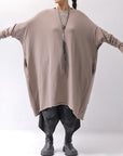 【bajra】 OVERSIZED BACK DRAPE DRESS 159QK01_TAUPE