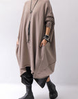 【bajra】 OVERSIZED BACK DRAPE DRESS 159QK01_TAUPE