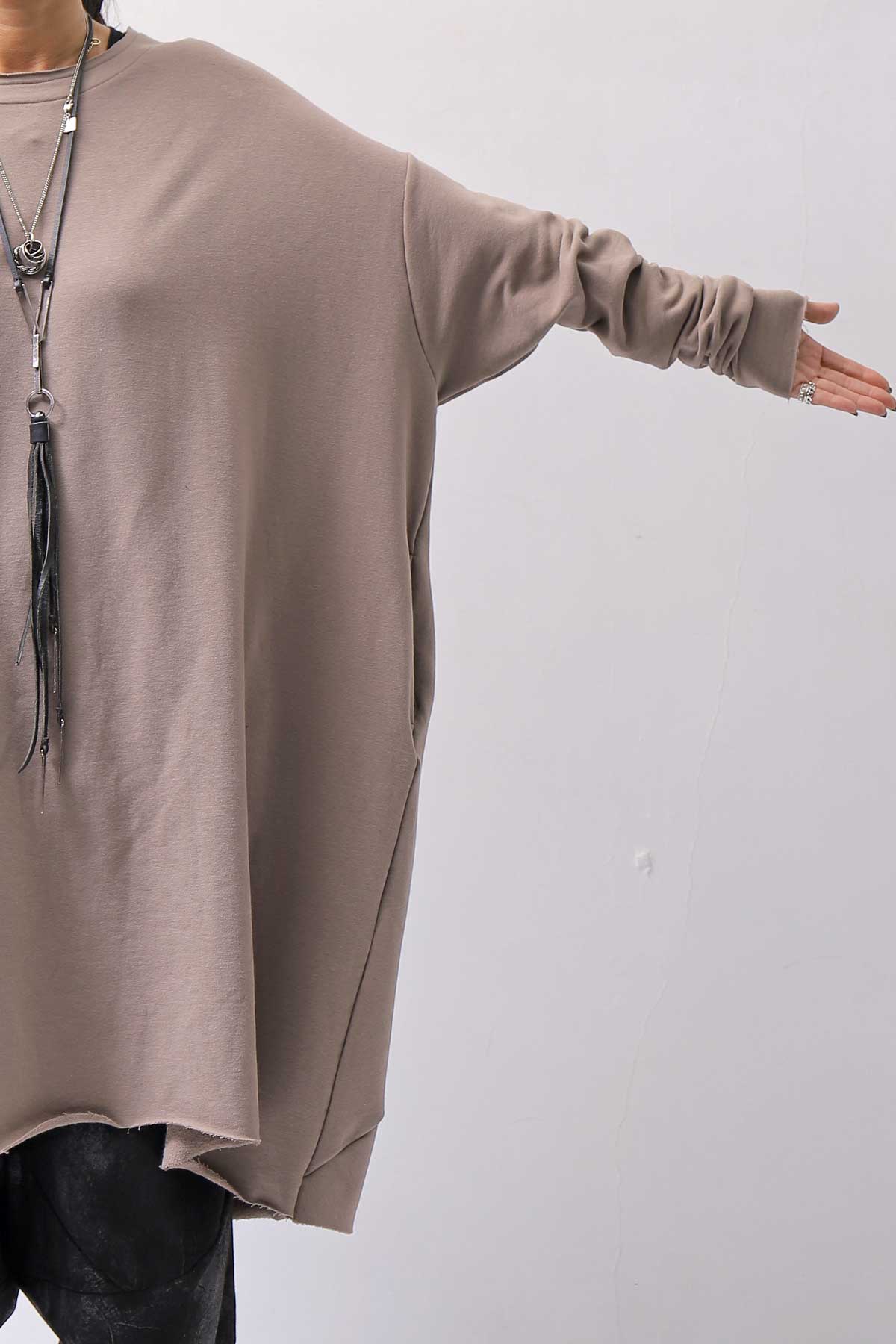 【bajra】 OVERSIZED BACK DRAPE DRESS 159QK01_TAUPE