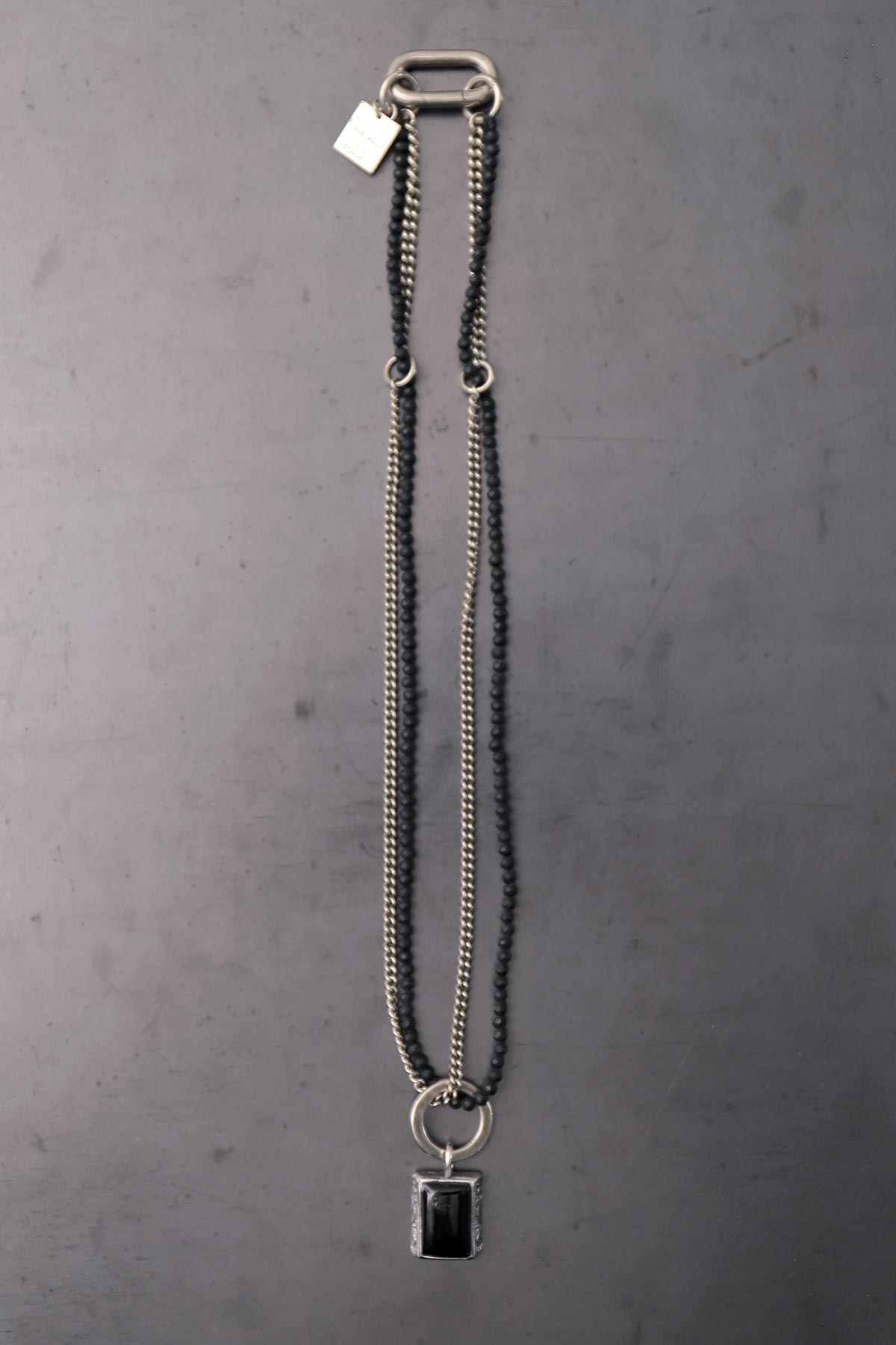 【GOTI】 ONYX &amp; BLACK AGATE NECKLACE_CN1171