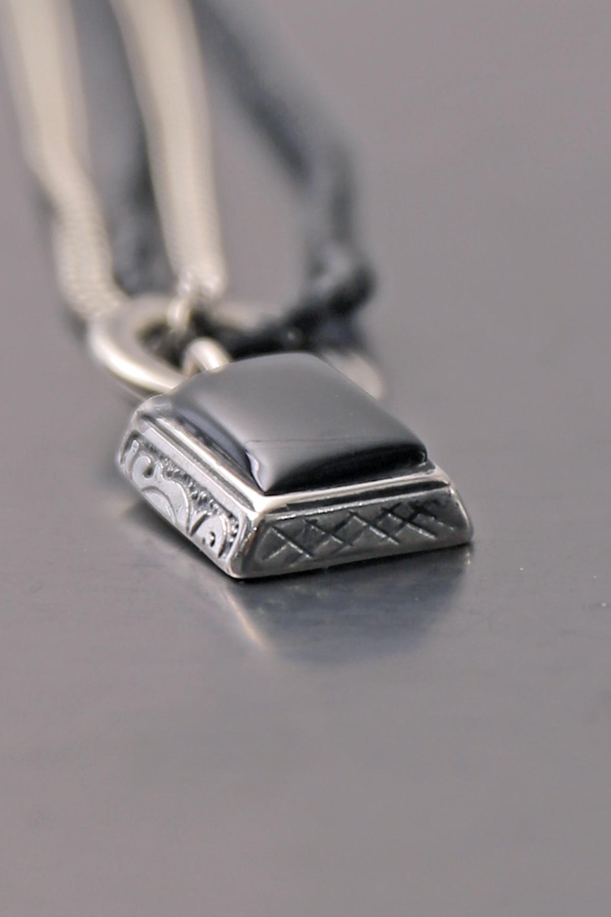 【GOTI】 ONYX &amp; BLACK AGATE NECKLACE_CN1171