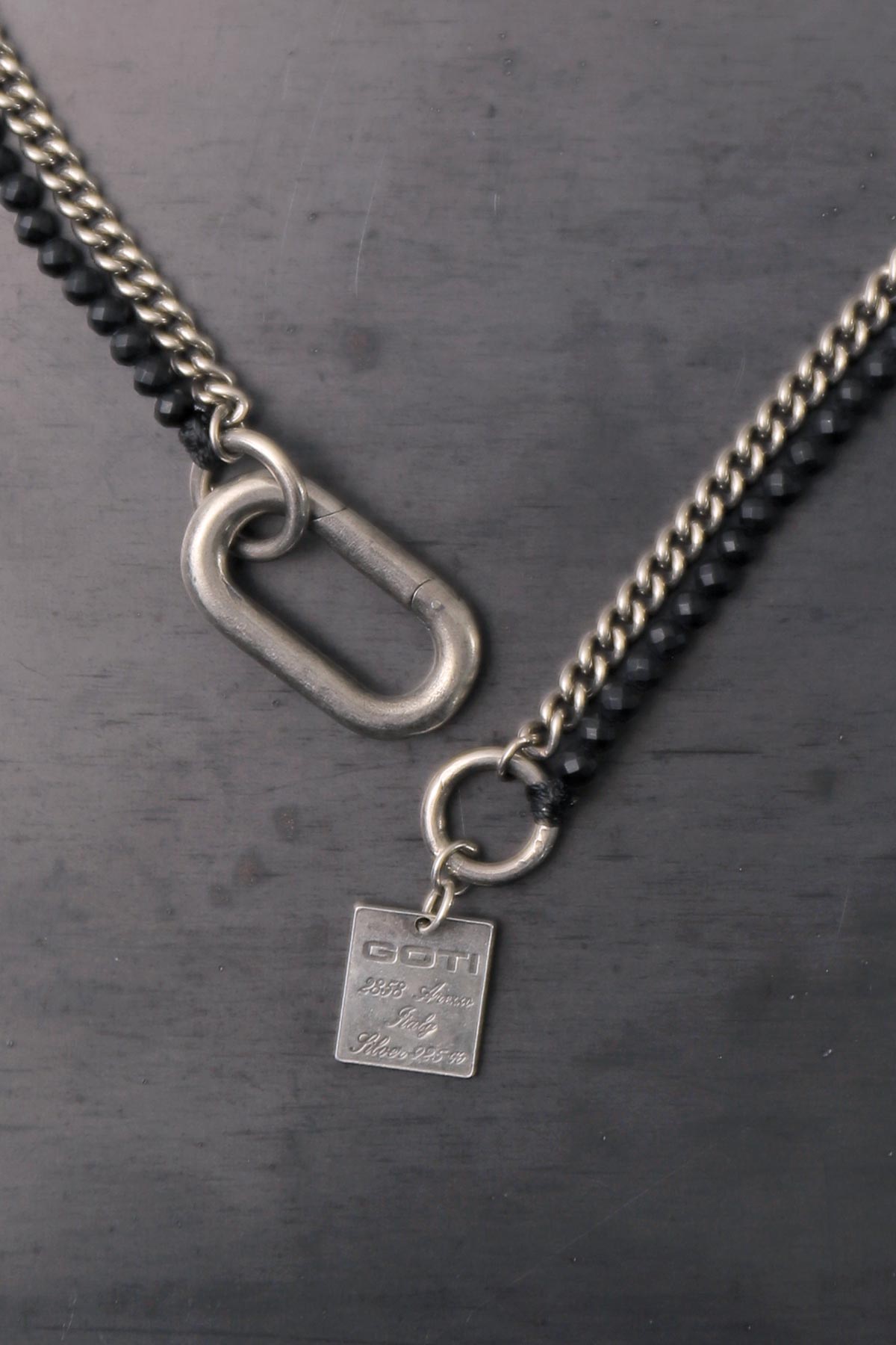 【GOTI】 ONYX &amp; BLACK AGATE NECKLACE_CN1171