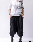 【Primordial is Primitive】 UNISEX SIDE PRINTED SLIM FIT TEE ST-709RO_WHITE