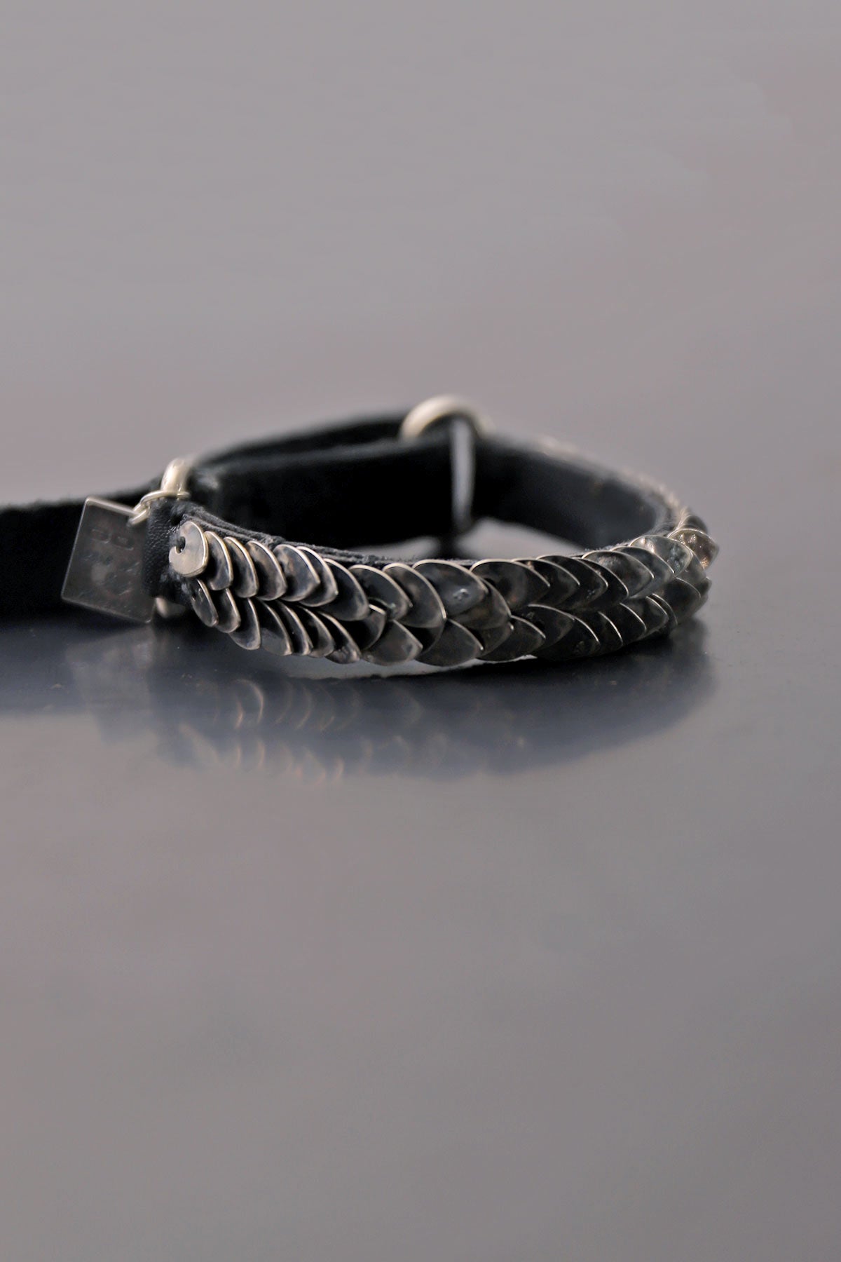 【GOTI】 SILVER LEAVES LEATHER BRACELET_BR548