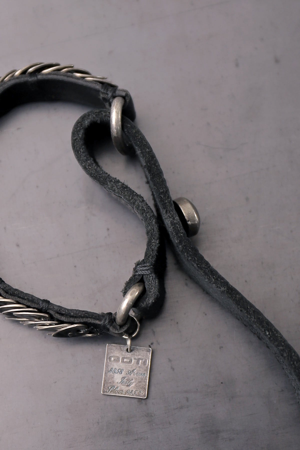 【GOTI】 SILVER LEAVES LEATHER BRACELET_BR548