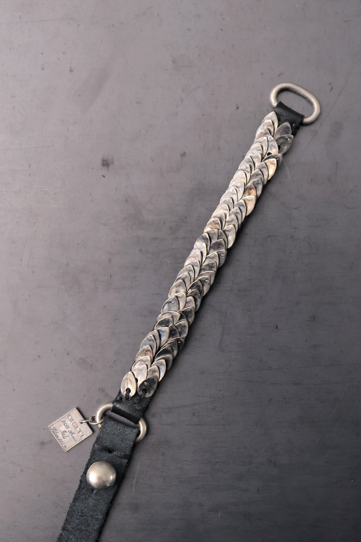 【GOTI】 SILVER LEAVES LEATHER BRACELET_BR548