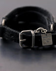 【GOTI】 SILVER MICRO STAPLE MULTI-UNIT LEATHER BRACELET_BR130