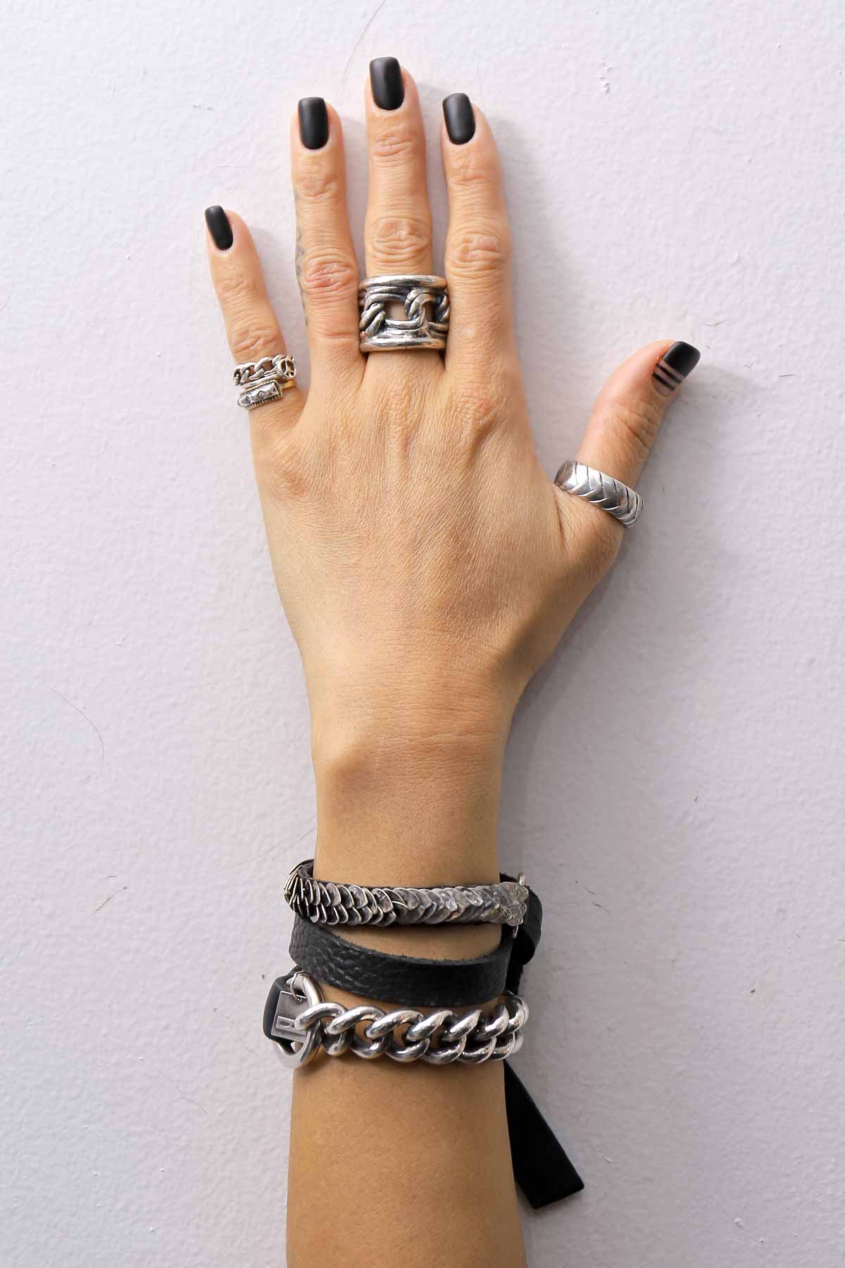 【GOTI】 HERRINGBONE SILVER RING_AN1001