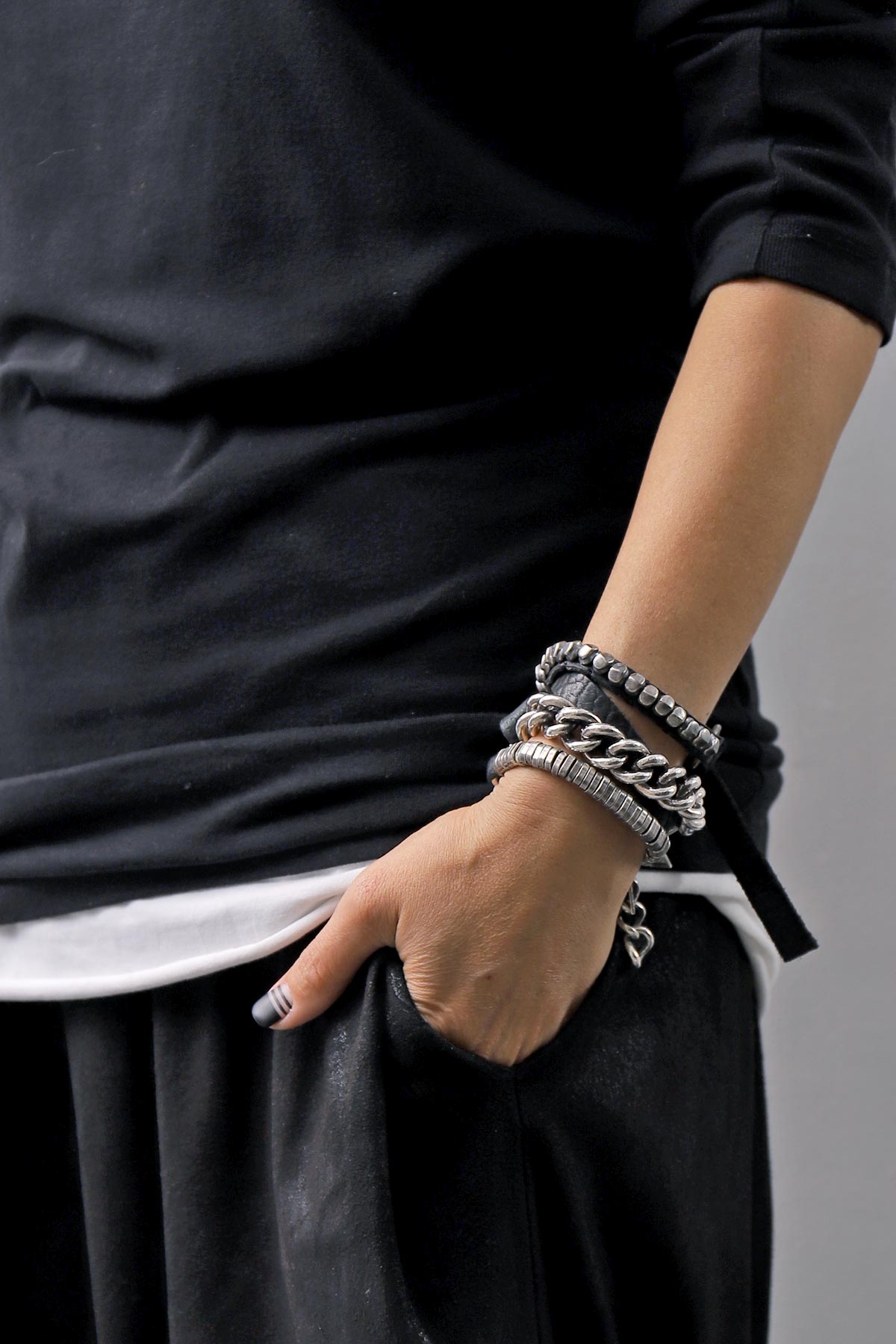 【GOTI】 SILVER FLAT SQUARE BRACELET_BR2343