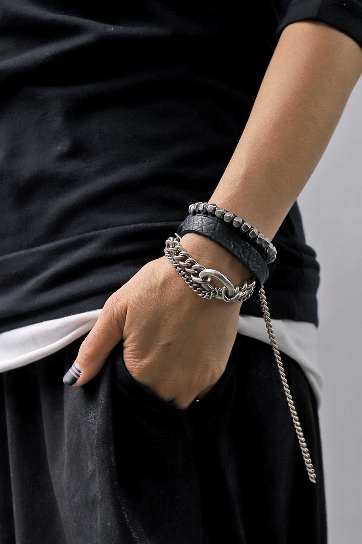 【GOTI】 MIXED SILVER CHAIN BRACELET_BR2193