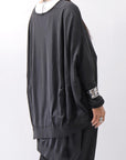 【RUNDHOLZ】 UNISEX TWIST COTTON BACK LAYERED ASYMMETRY TOP 256 0531_BLACK