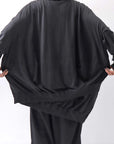 【RUNDHOLZ】 UNISEX TWIST COTTON BACK LAYERED ASYMMETRY TOP 256 0531_BLACK