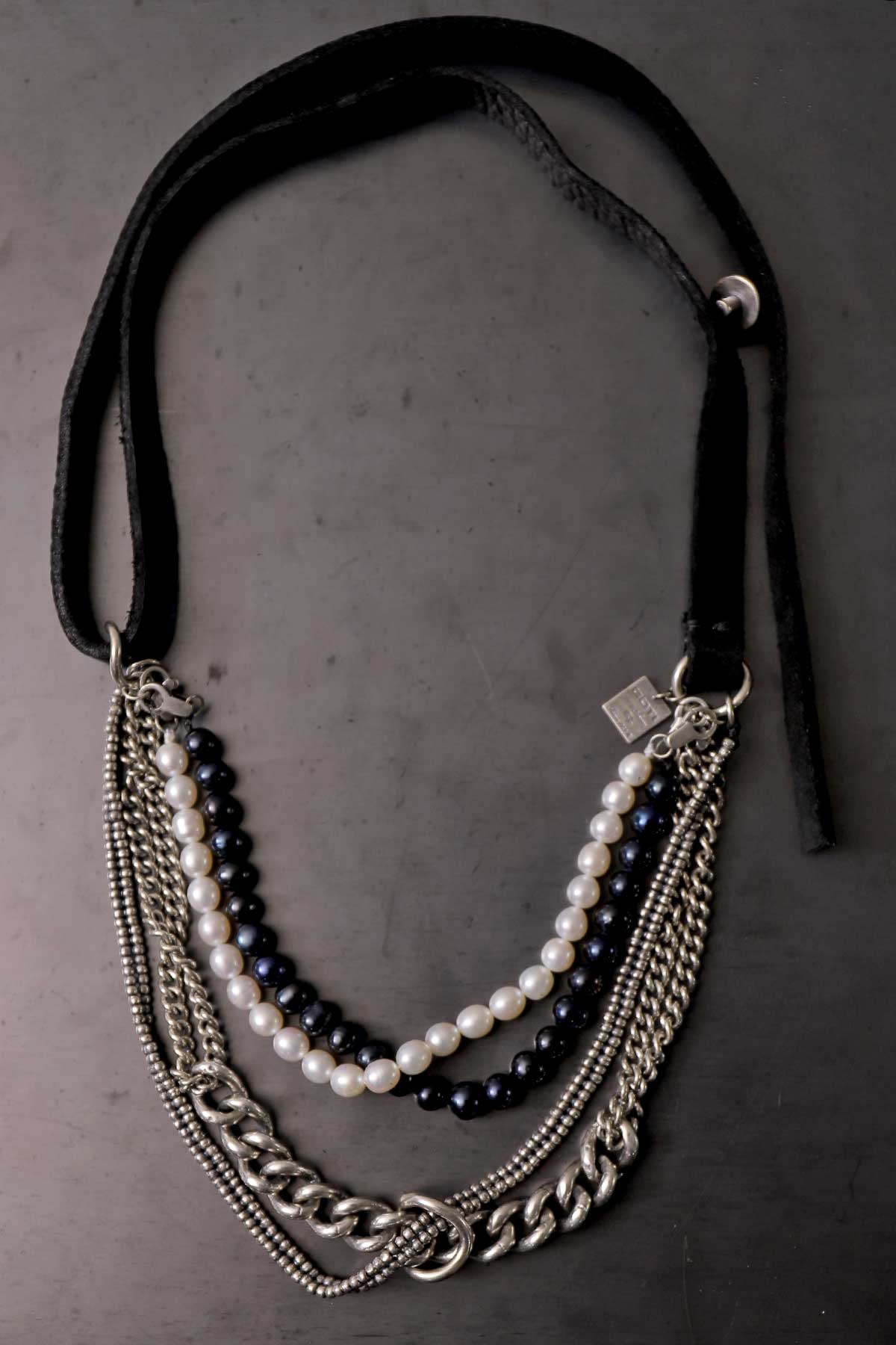 【GOTI】 MIXED CHAIN &amp; PEARL NECKLACE SPECIAL EDITION_CN0304P