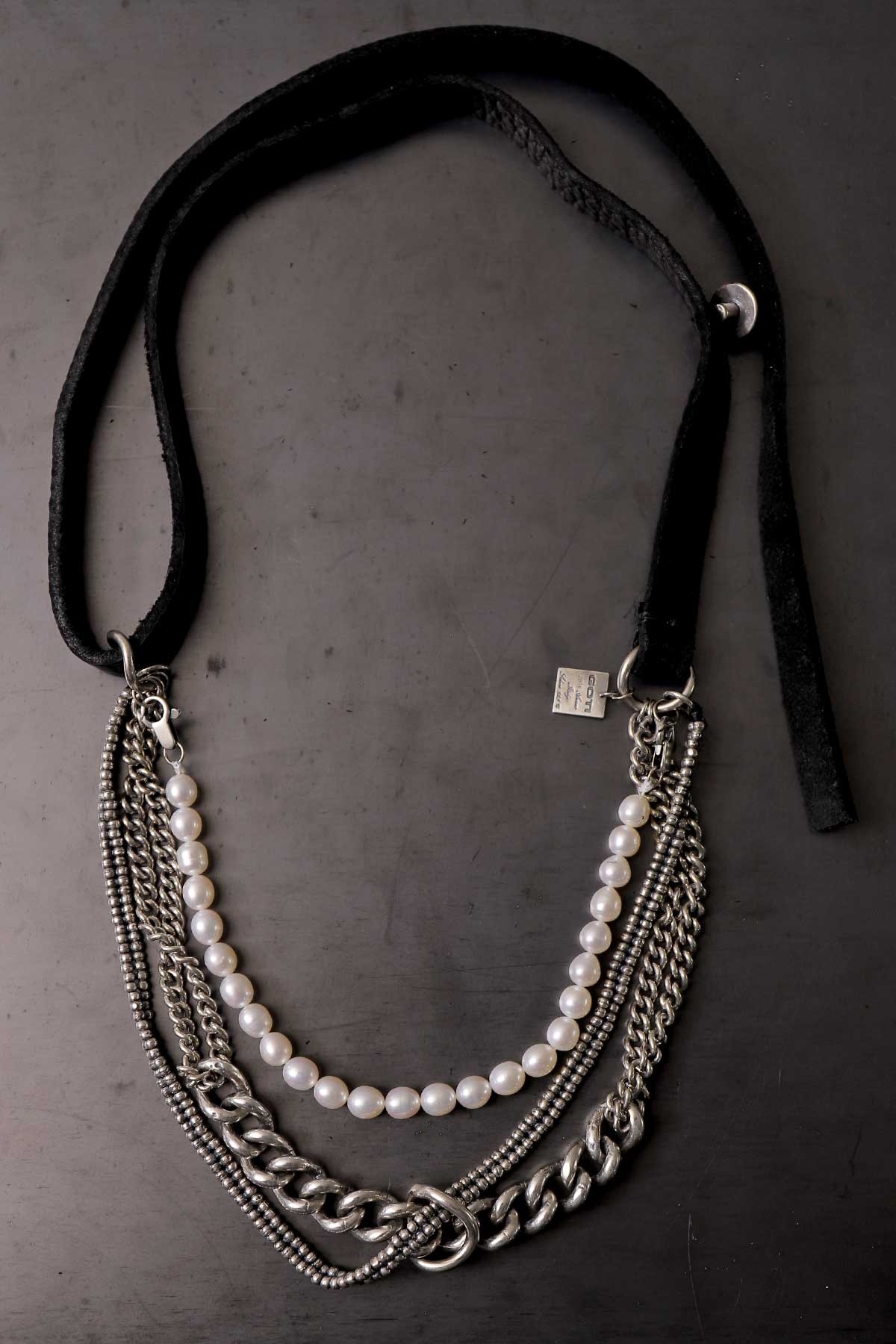 【GOTI】 MIXED CHAIN &amp; PEARL NECKLACE SPECIAL EDITION_CN0304P