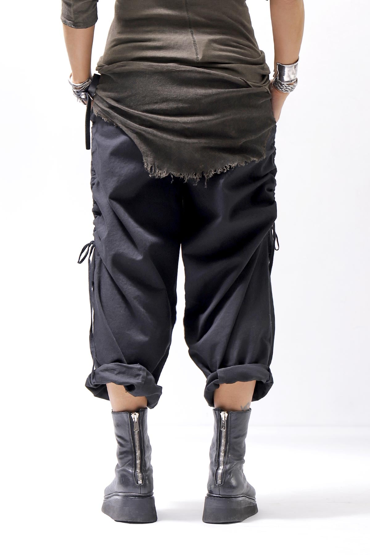 【COLOR iN ID】Modeoni ST Pants sanctamuerte】 UNISEX SIDE STRING CODE PANTS 319/MM_BLACK