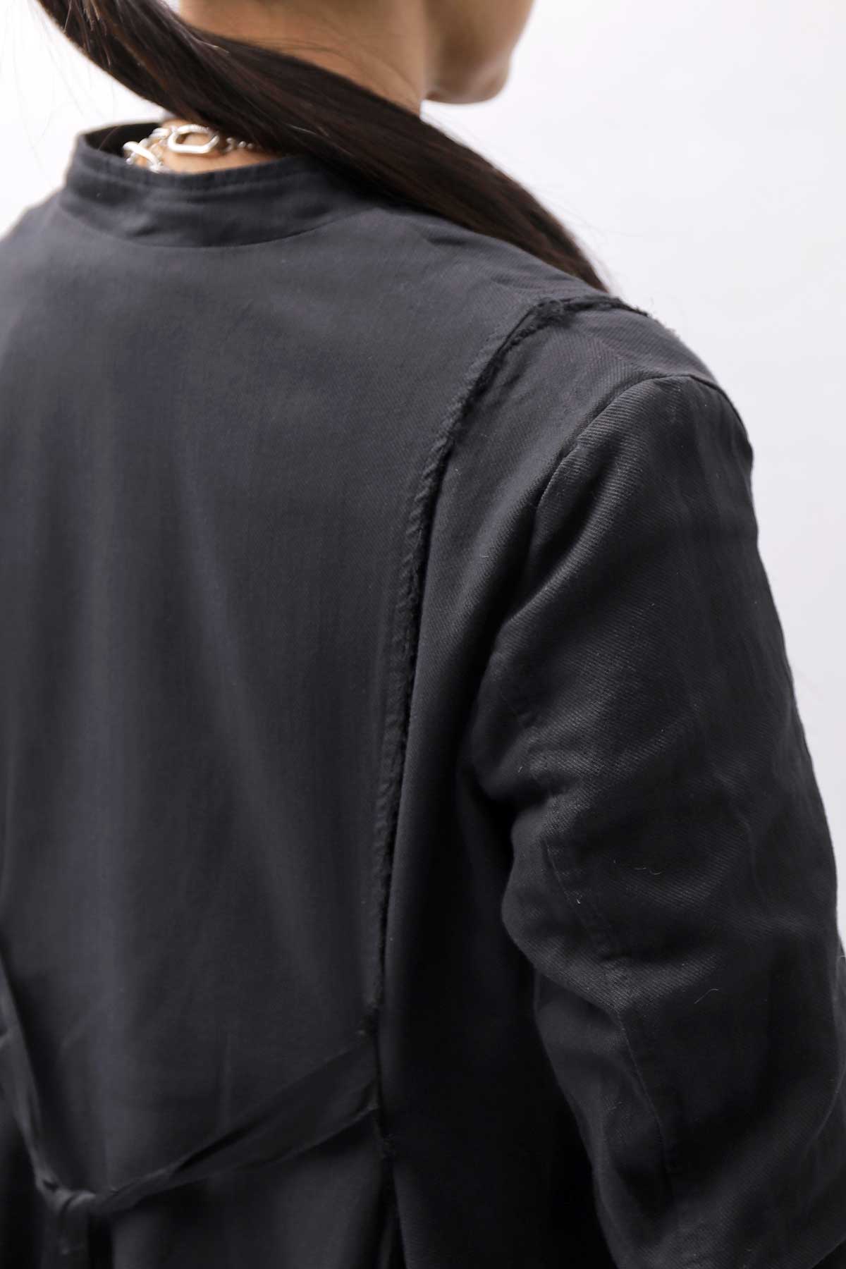 【sanctamuerte】 BACK DETACHABLE ASYMMETRY COTTON JACKET_BLACK