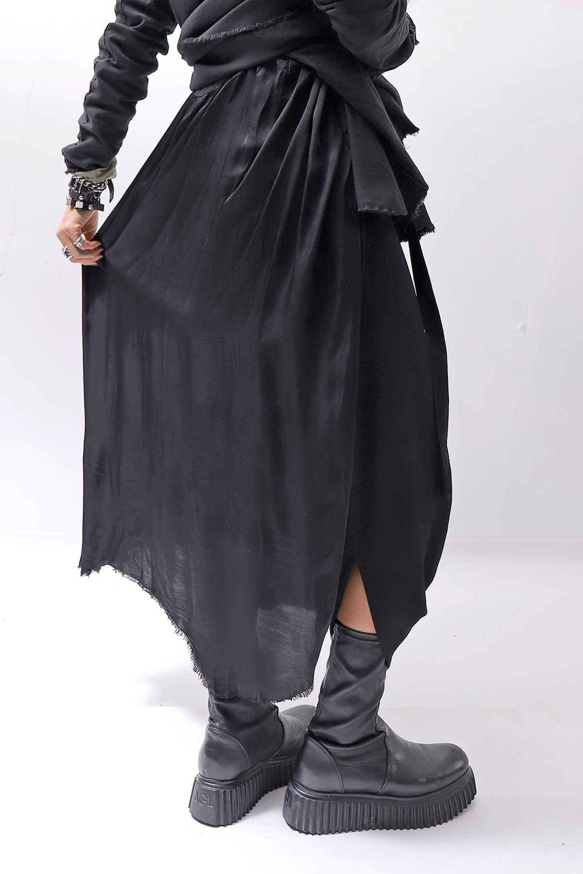 【sanctamuerte】 BACK DETACHABLE ASYMMETRY COTTON JACKET_BLACK