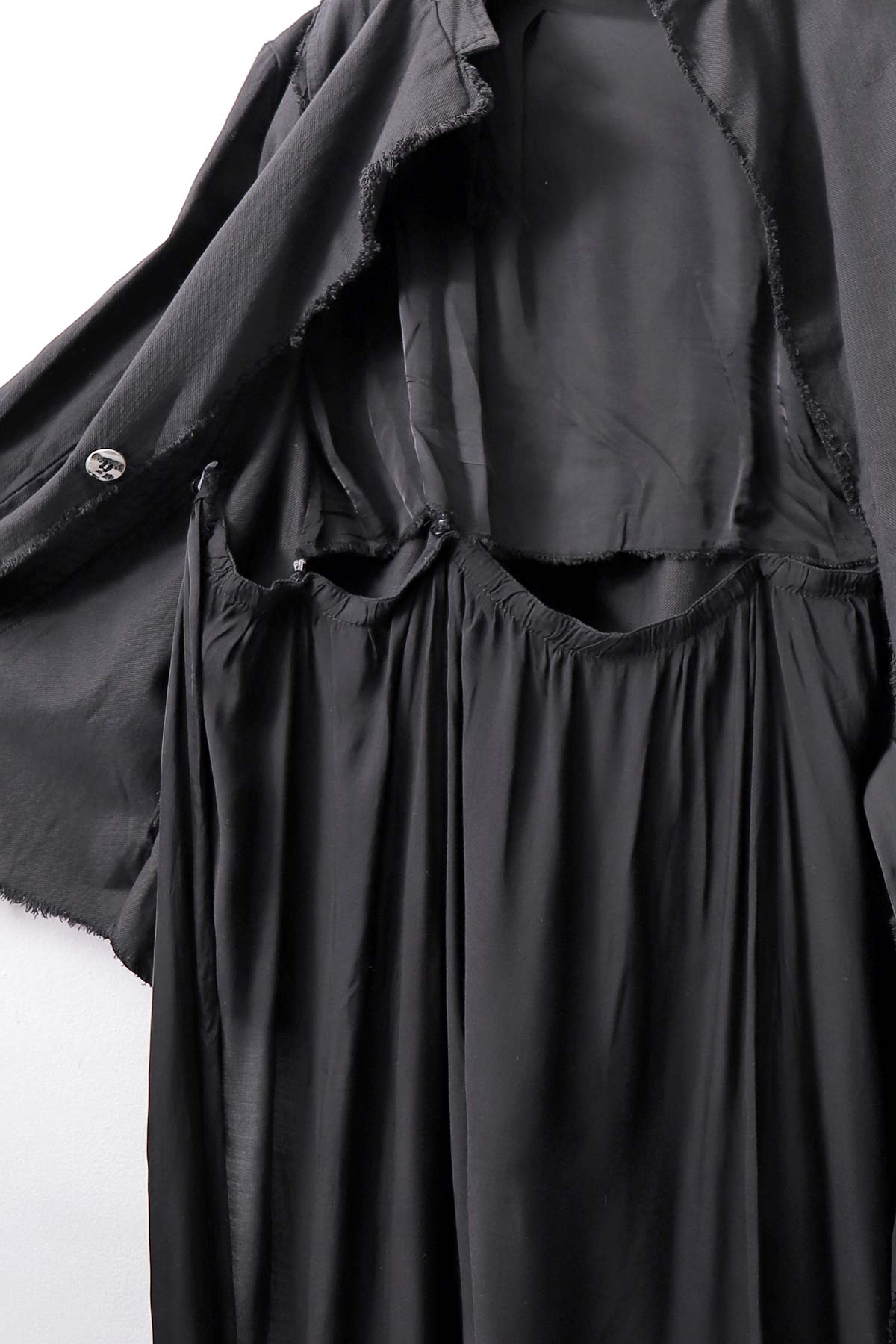 【sanctamuerte】 BACK DETACHABLE ASYMMETRY COTTON JACKET_BLACK