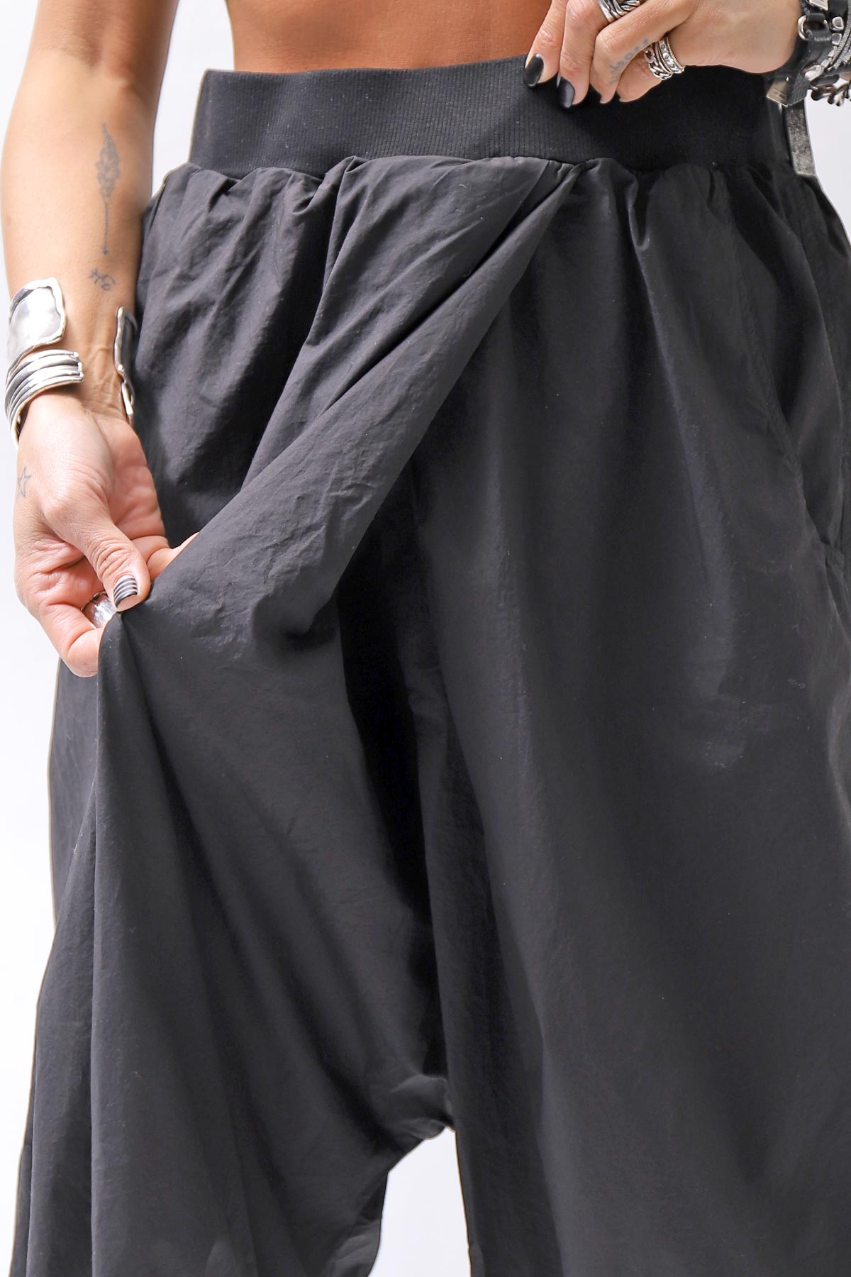 【RUNDHOLZ】 UNISEX FRONT FLAP COTTON RIB PANTS 253 0135_BLACK