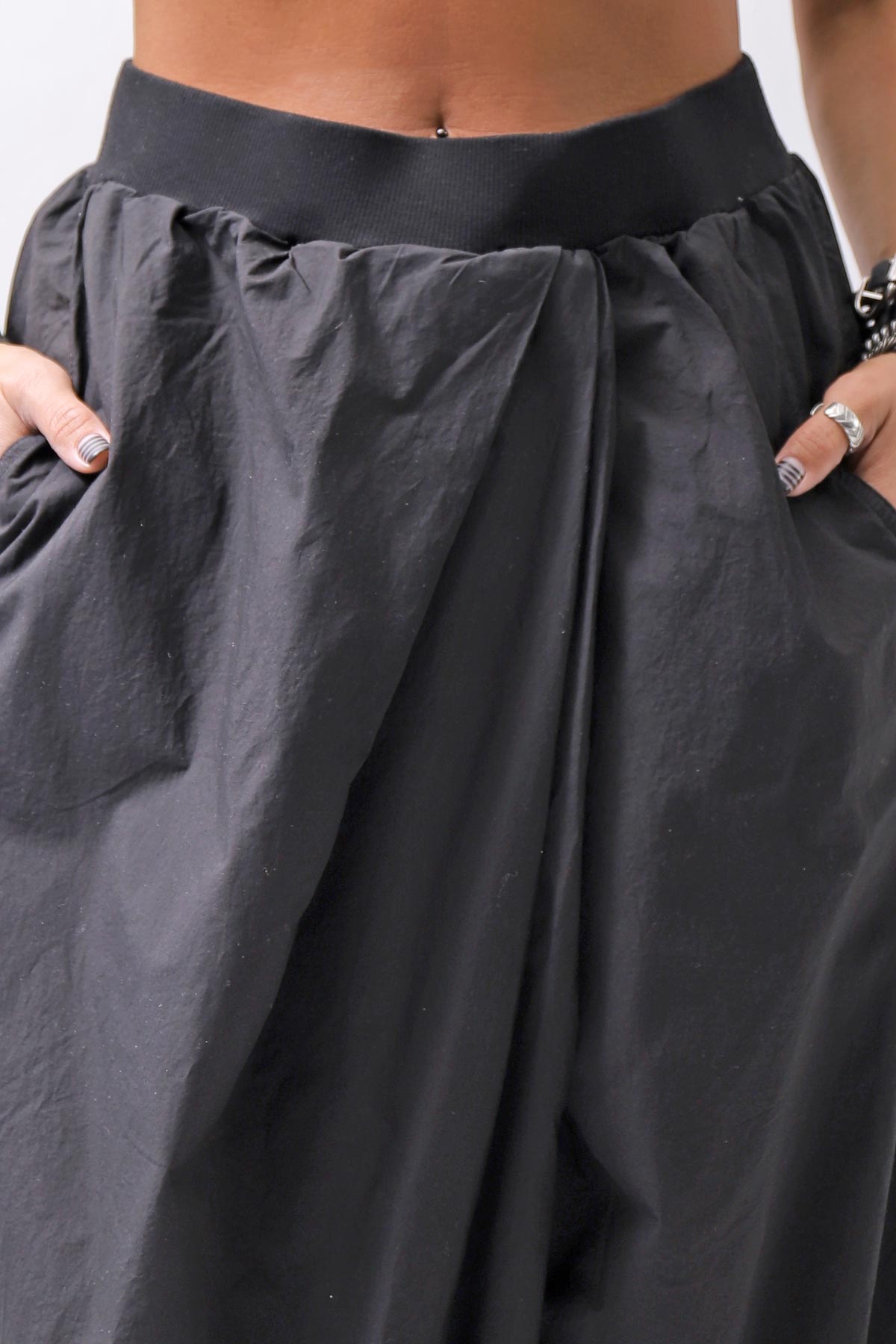 【RUNDHOLZ】 UNISEX FRONT FLAP COTTON RIB PANTS 253 0135_BLACK