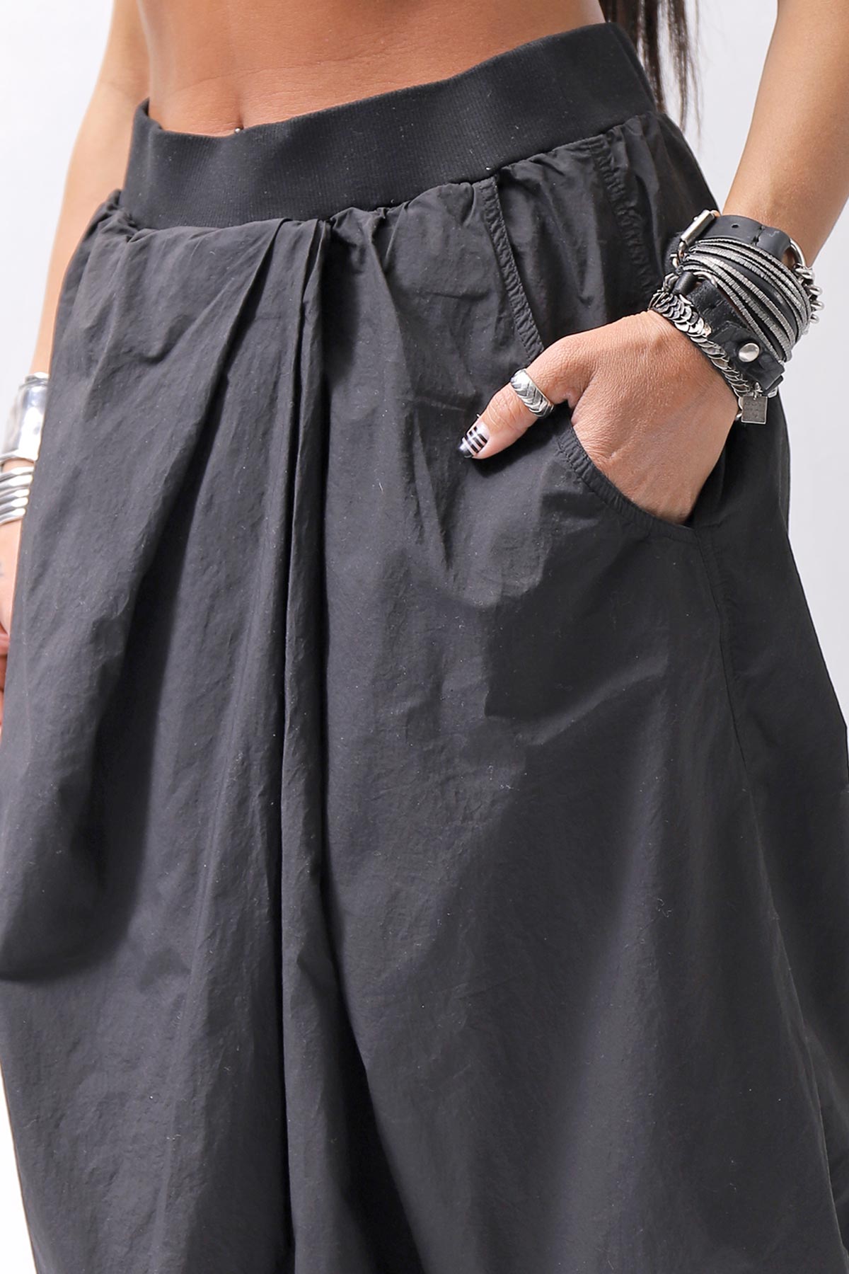 【RUNDHOLZ】 UNISEX FRONT FLAP COTTON RIB PANTS 253 0135_BLACK