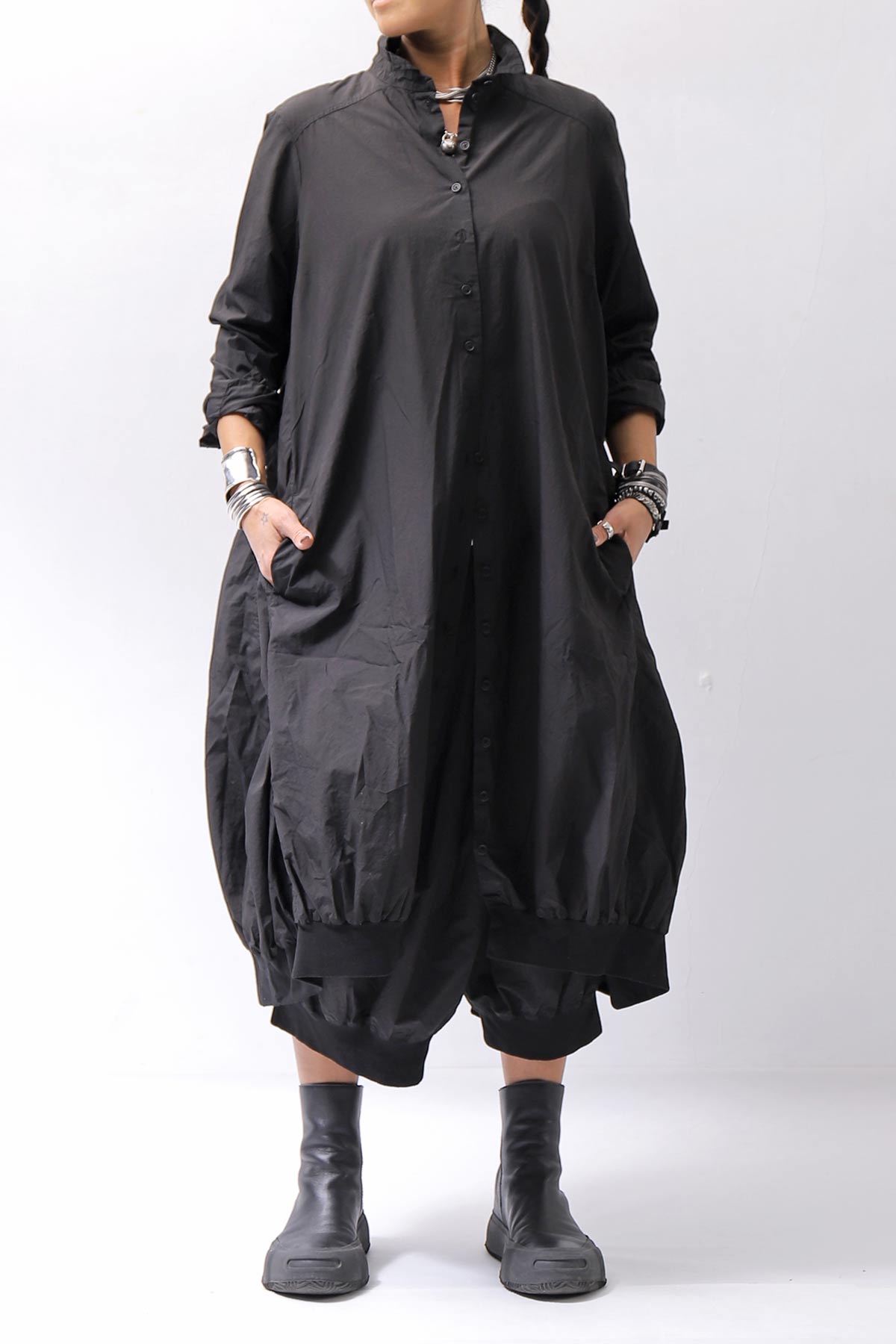 【RUNDHOLZ】 UNISEX COTTON RIB SHIRT CARDIGAN 253 0933_BLACK