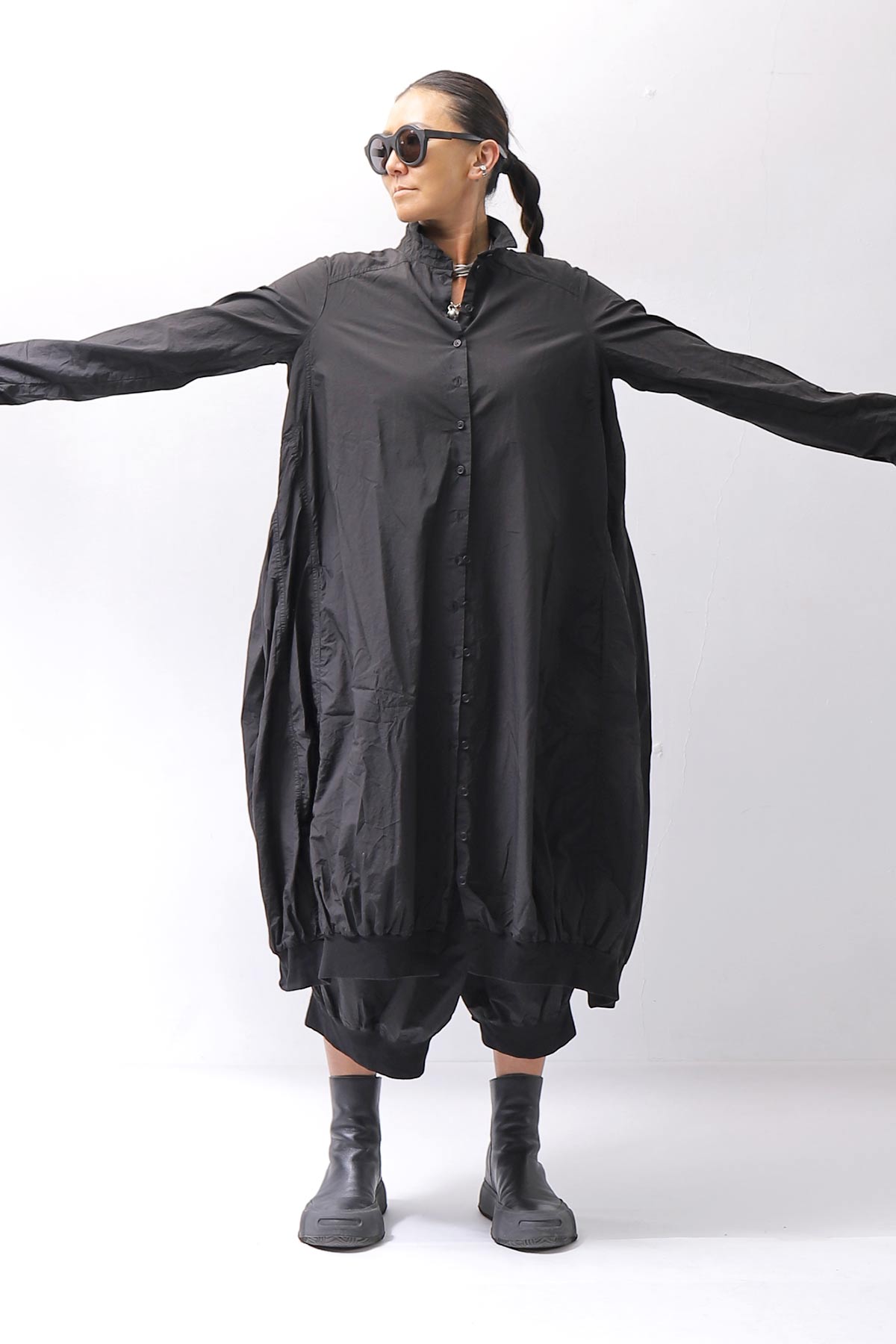 【RUNDHOLZ】 UNISEX COTTON RIB SHIRT CARDIGAN 253 0933_BLACK