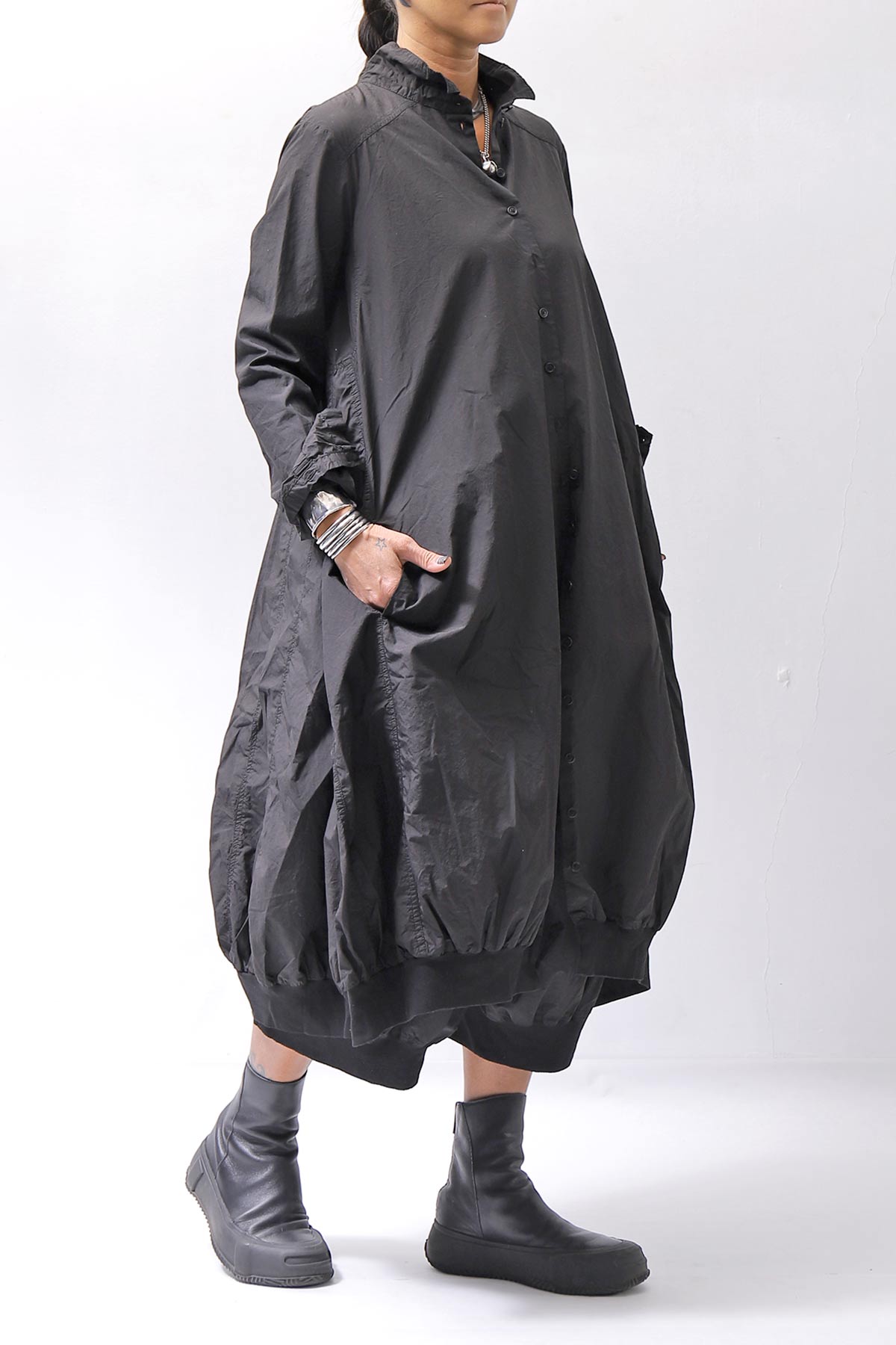 【RUNDHOLZ】 UNISEX COTTON RIB SHIRT CARDIGAN 253 0933_BLACK