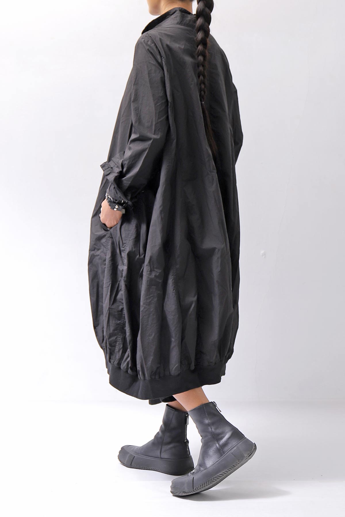 【RUNDHOLZ】 UNISEX COTTON RIB SHIRT CARDIGAN 253 0933_BLACK