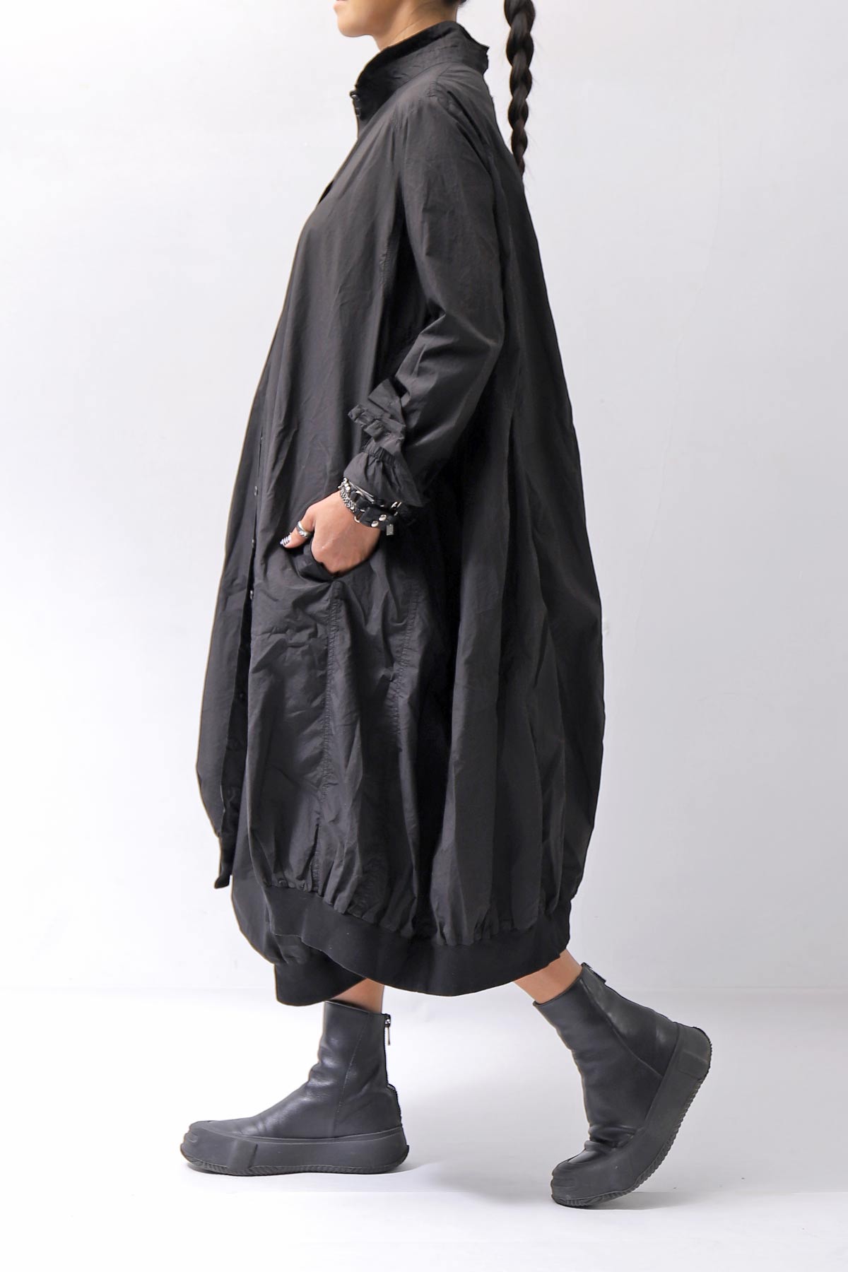 【RUNDHOLZ】 UNISEX COTTON RIB SHIRT CARDIGAN 253 0933_BLACK