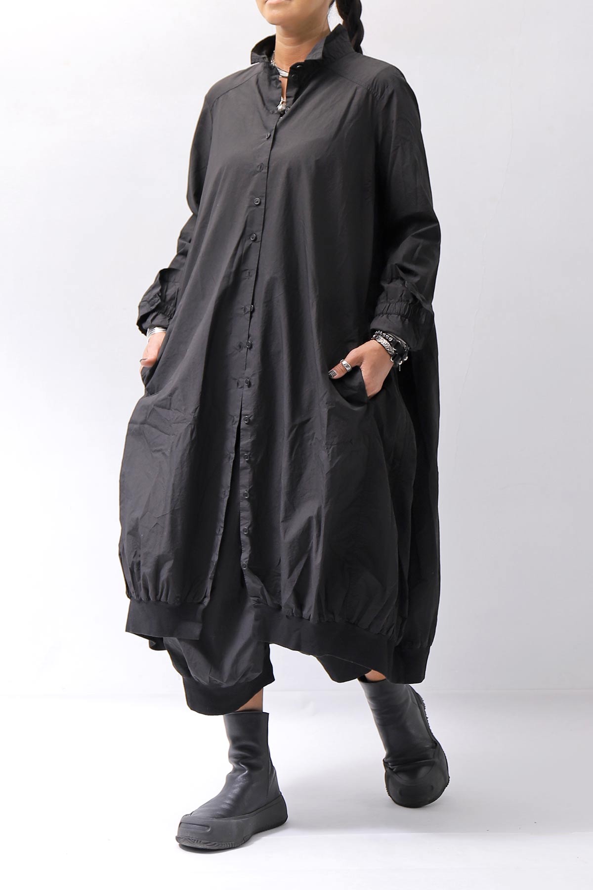 【RUNDHOLZ】 UNISEX COTTON RIB SHIRT CARDIGAN 253 0933_BLACK