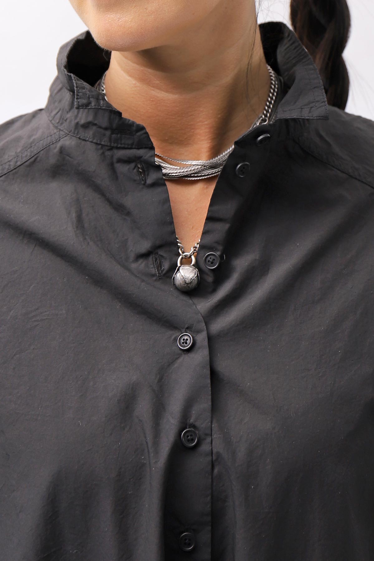 【RUNDHOLZ】 UNISEX COTTON RIB SHIRT CARDIGAN 253 0933_BLACK