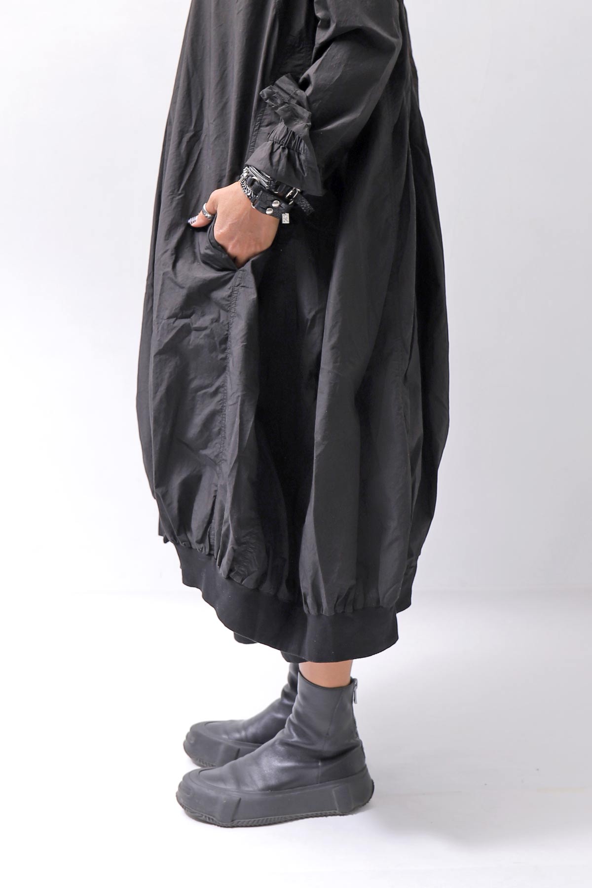 【RUNDHOLZ】 UNISEX COTTON RIB SHIRT CARDIGAN 253 0933_BLACK