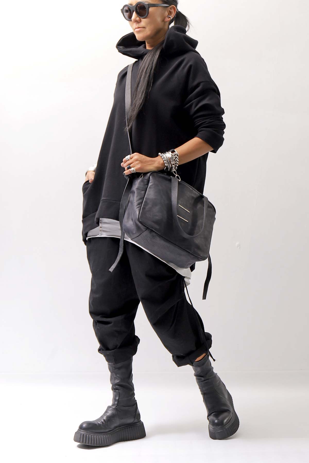 【DANIELE BASTA】2WAY SQUARE SHOULDER BAG_BLACK