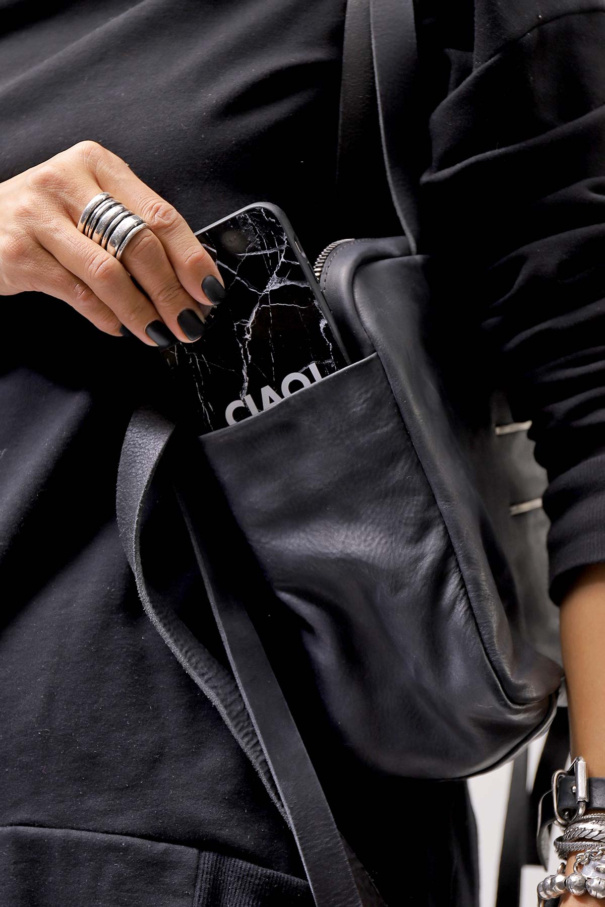 【DANIELE BASTA】2WAY SQUARE SHOULDER BAG_BLACK