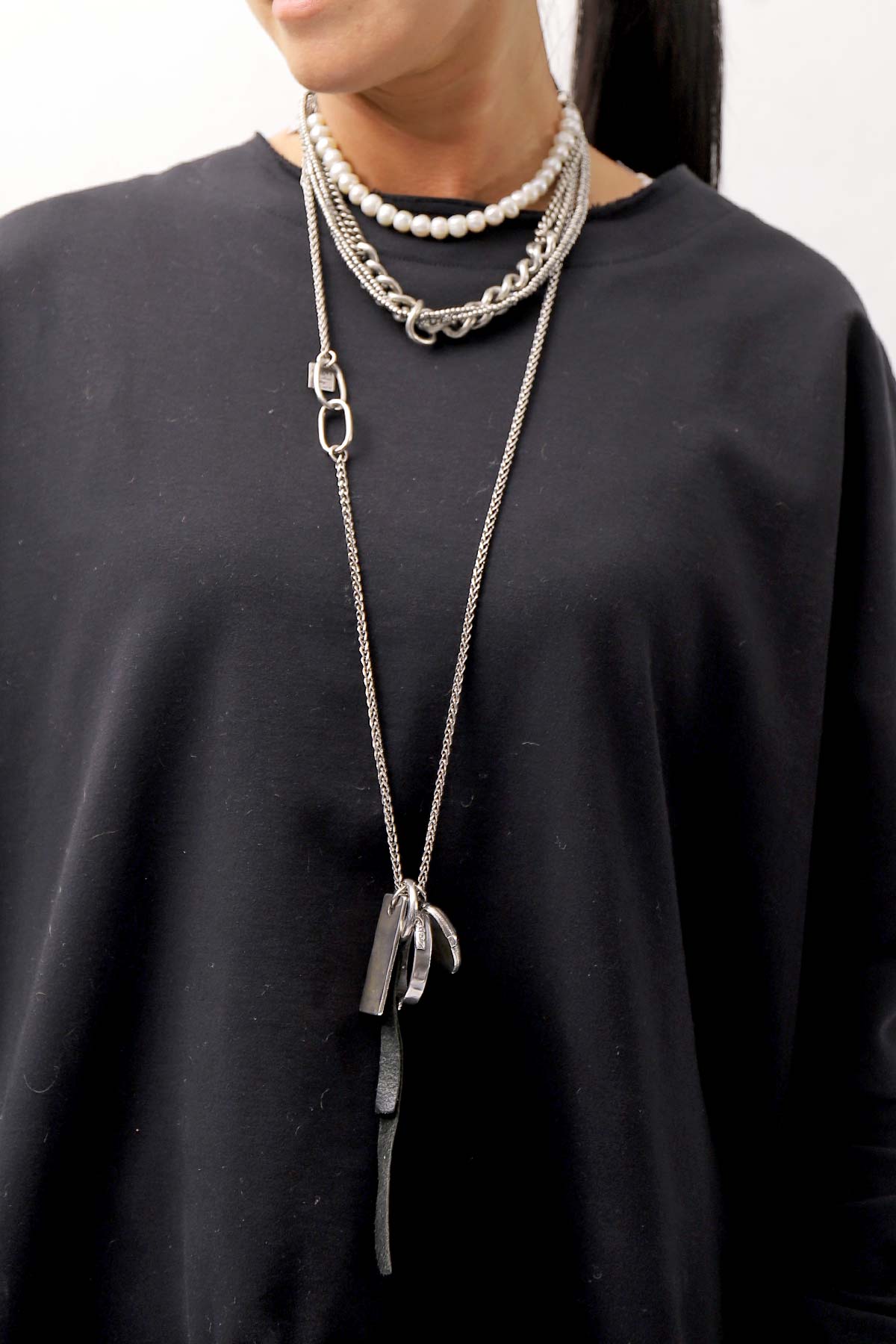 【GOTI】 MIXED CHAIN &amp; PEARL NECKLACE SPECIAL EDITION_CN0304P