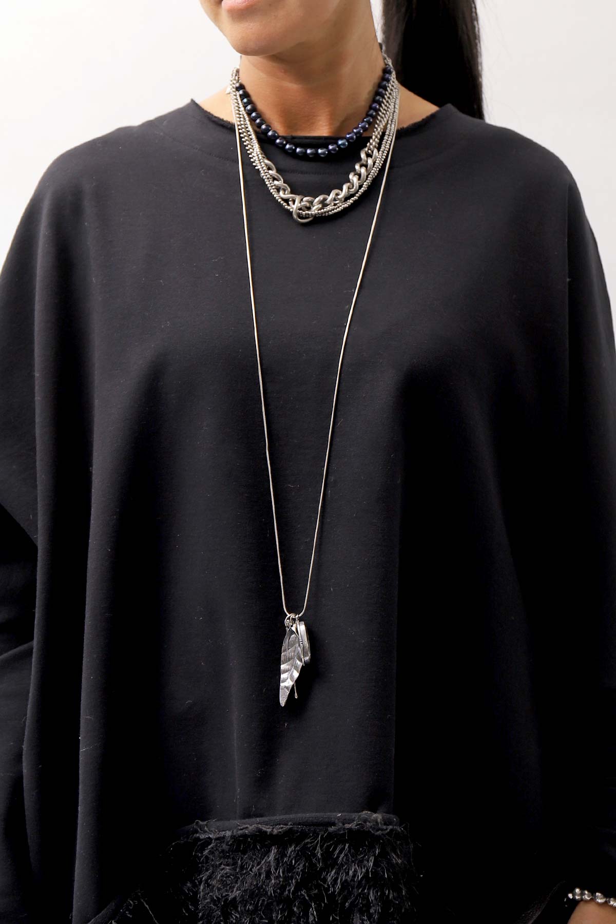 【GOTI】 MIXED CHAIN &amp; PEARL NECKLACE SPECIAL EDITION_CN0304P