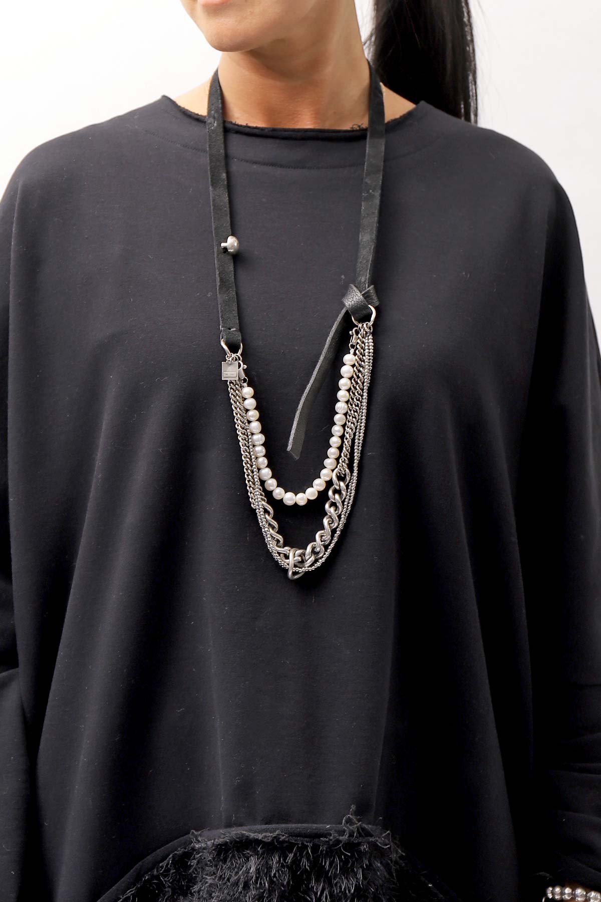 【GOTI】 MIXED CHAIN &amp; PEARL NECKLACE SPECIAL EDITION_CN0304P